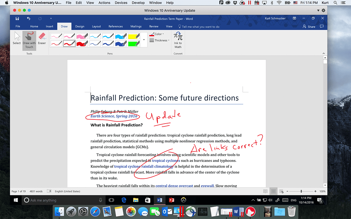 shortcut for new page in word mac